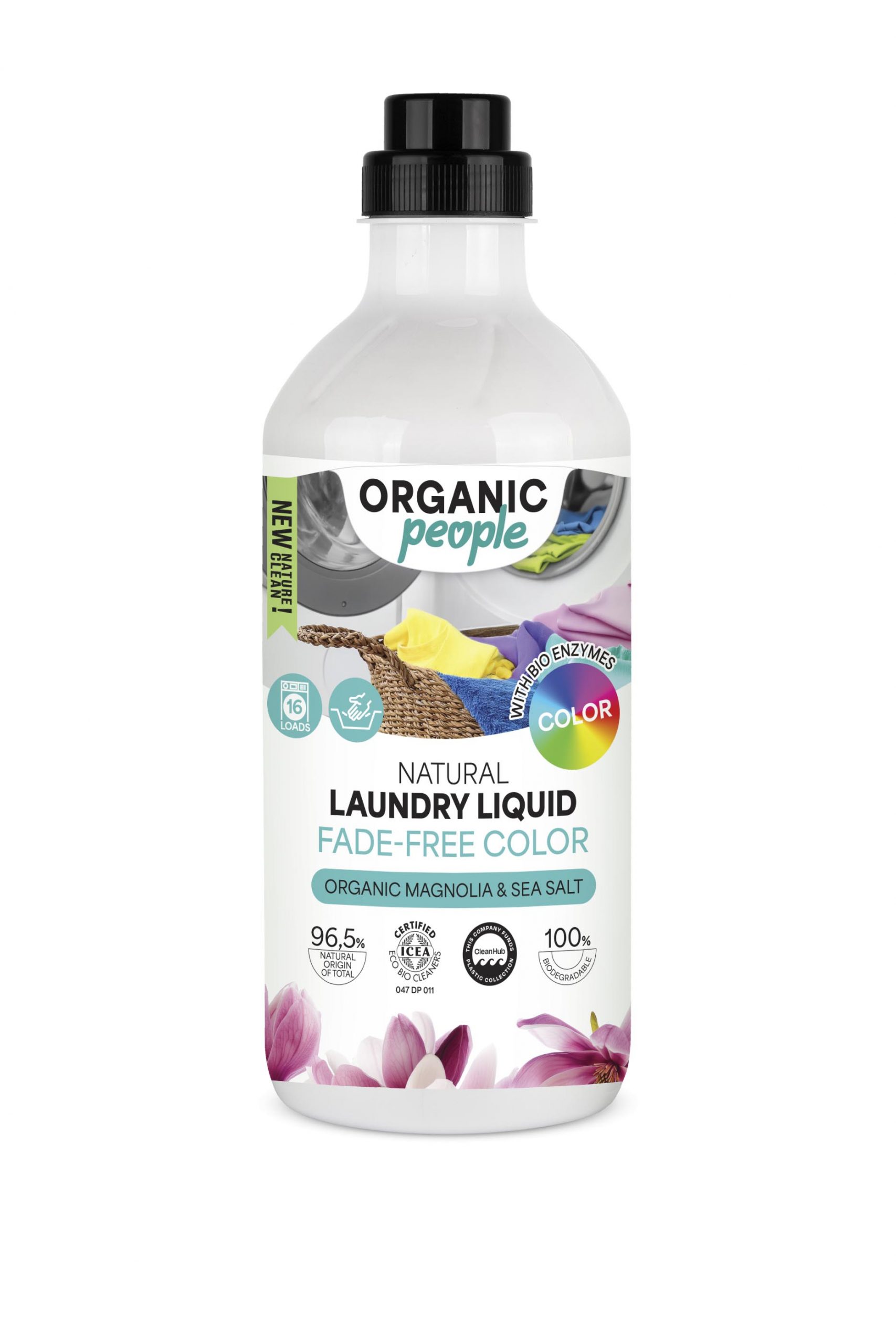 DETERGENTE LÍQUIDO NATURAL PARA ROPA DE COLOR ORGANIC MAGNOLIA & SEA SALT, 1000 ml