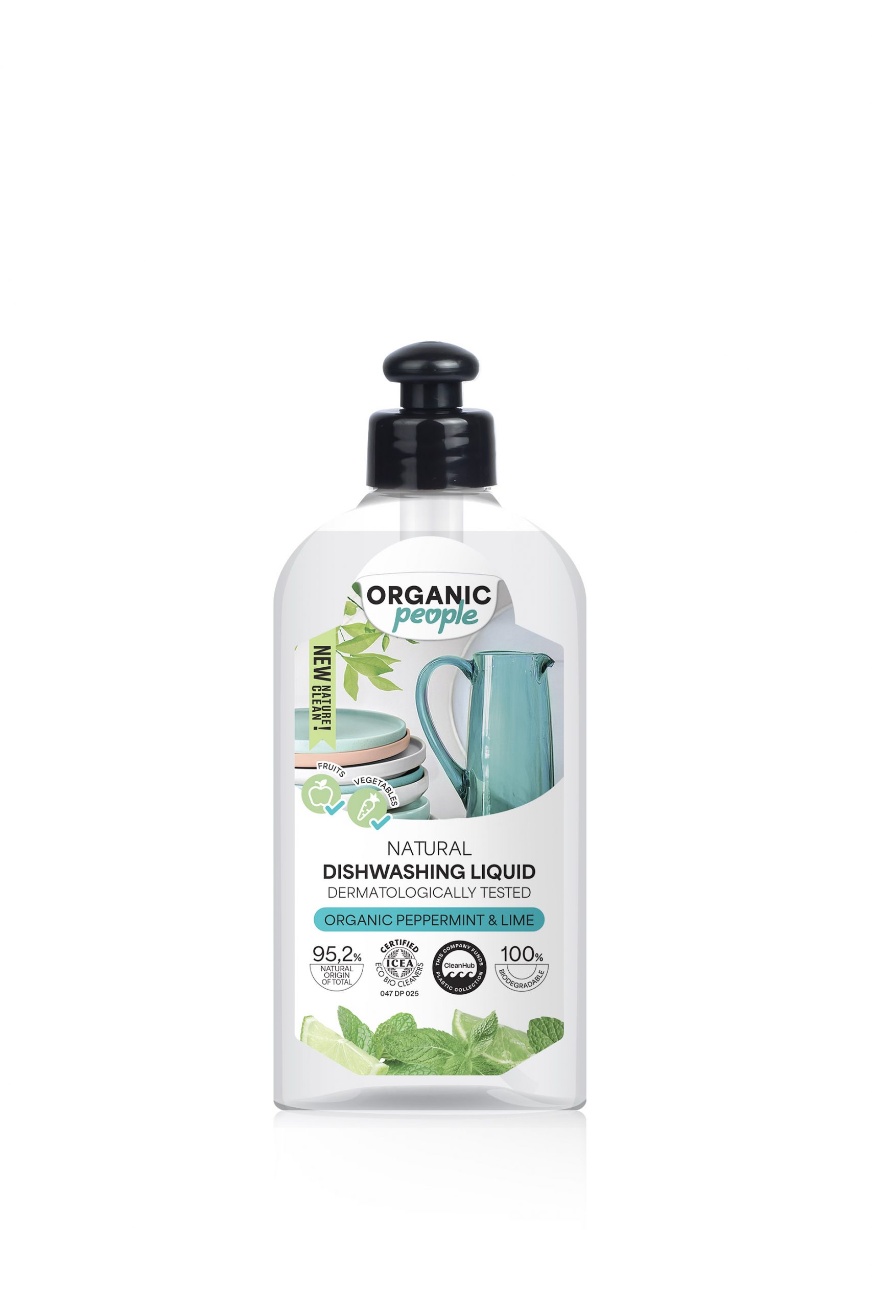 LÍQUIDO LAVAVAJILLAS NATURAL ORGANIC PEPPERMINT & LIME, 350 ml